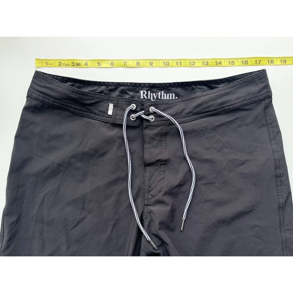 Rhythm Classic Stretch Trunk Board Shorts Black Mens 34